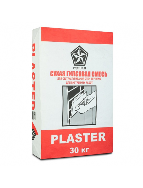 Штукатурка гипсовая Пластер (Plaster) (серого цвета) Русеан 30кг (65шт/под)